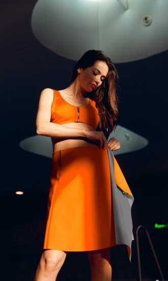 JUPE JDD Orange CARDO Paris piscine swimwear joli élégant confortable français